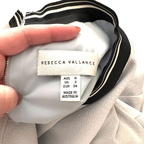 REBECCA VALLANCE Billie Ruffled‎ Mini Dress Ice Blue Sz 2 - Picture 6 of 7